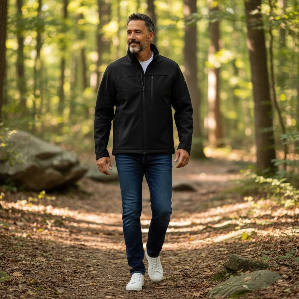 T-Tech by Tumi Mens Black Softshell Full Zip‎ Jacket Small RN128192 Techwear